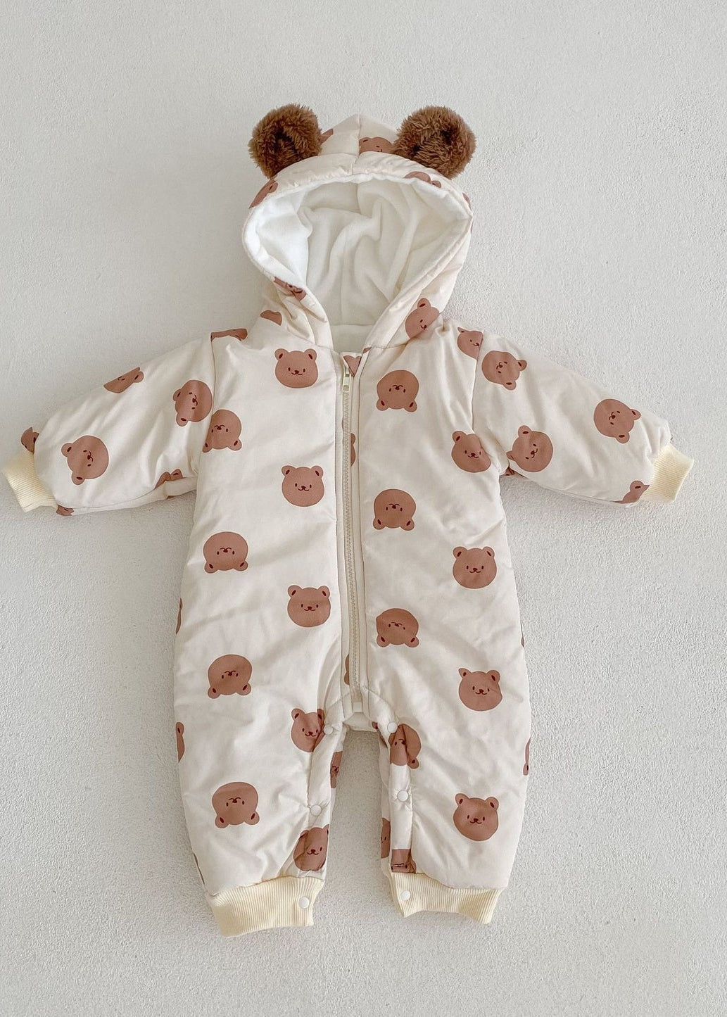The Bear 23 Puffer Suit in White