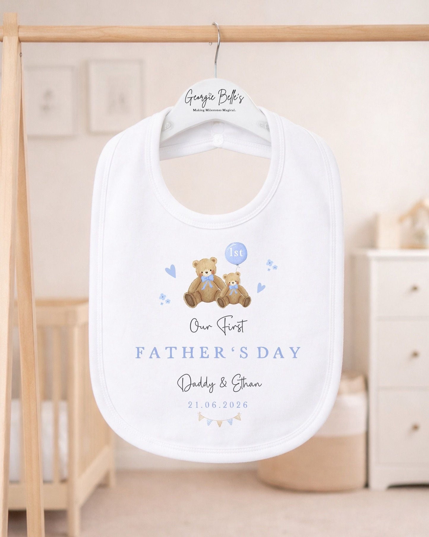 Personalised My First Father's Day Baby Vest / Babygrow - Daddy & Son Bear Design