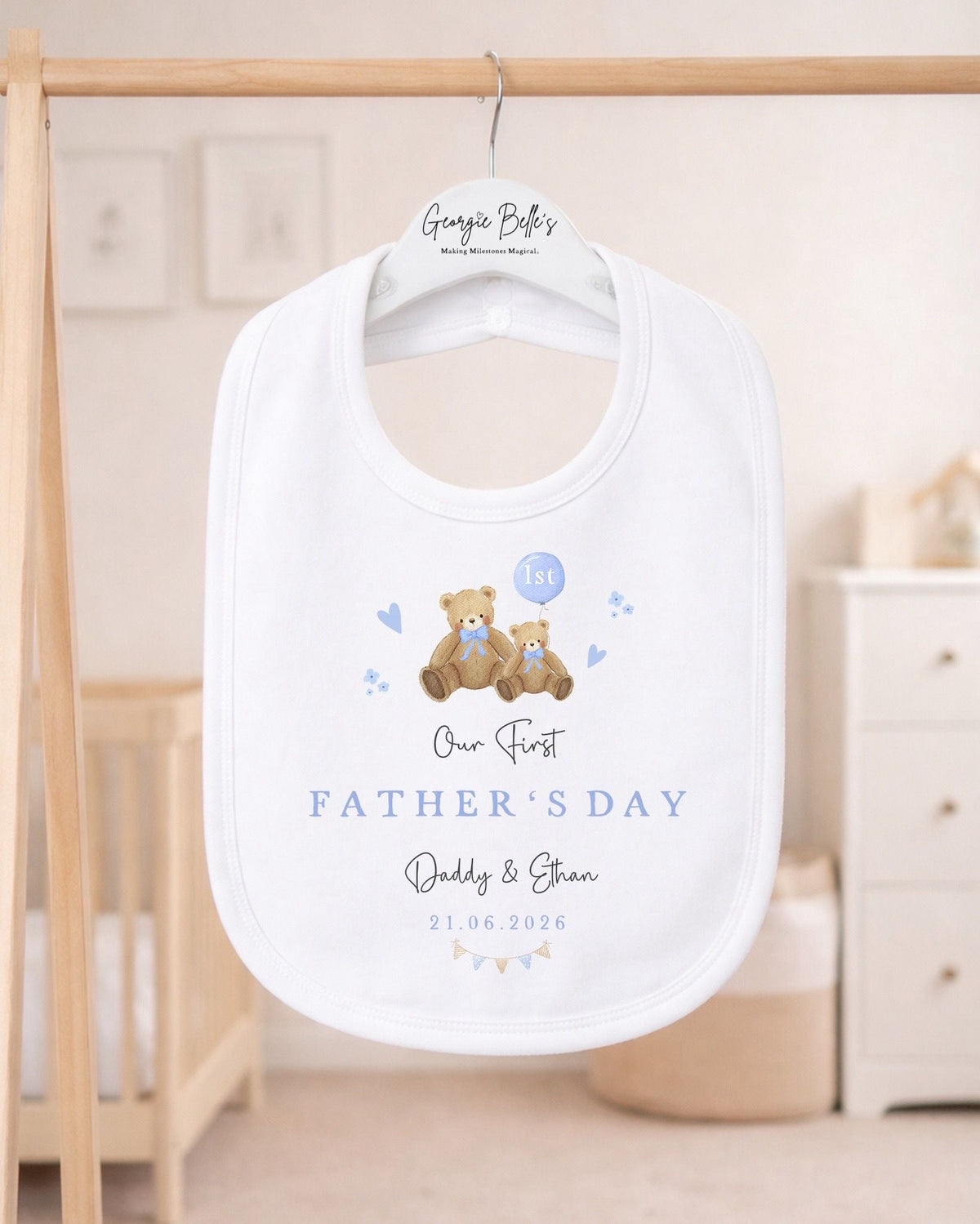 Personalised My First Father's Day Baby Vest / Babygrow - Daddy & Son Bear Design
