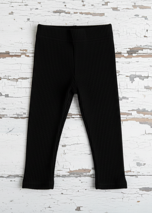 Ribbed Leggings in Black