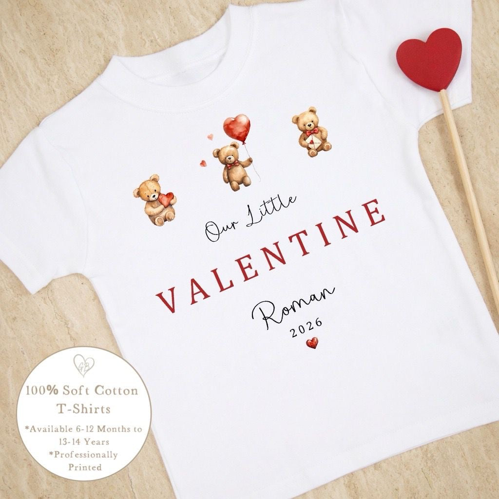 Personalised Valentine's T-Shirt - Our Little Valentine Trio Design