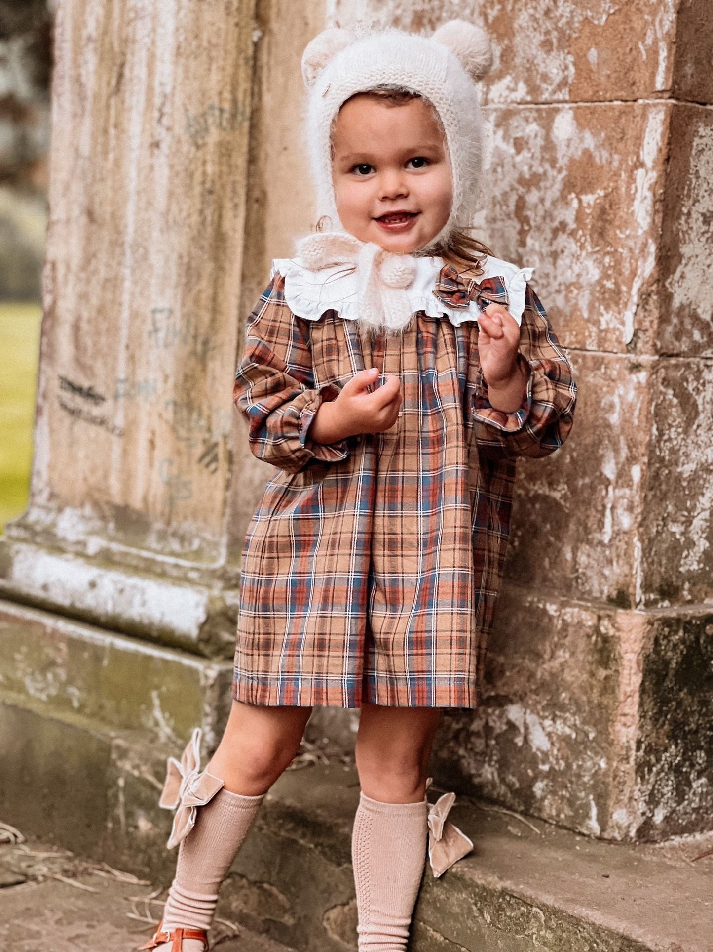 Rose and Albert Winter Check Statement Collar Dress - Rose & Albert