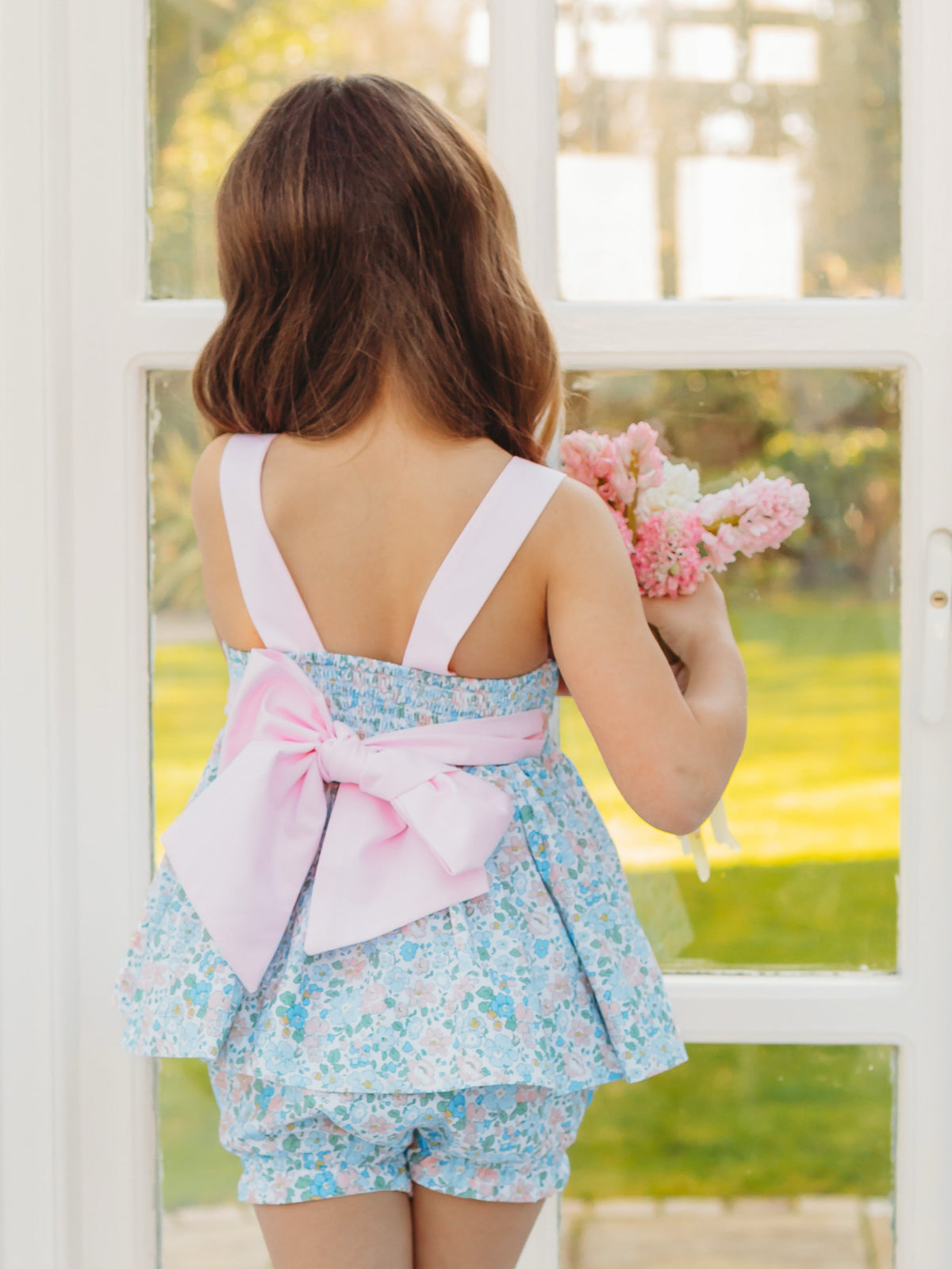'Betsy' floral bow back bloomer set - Rose & Albert