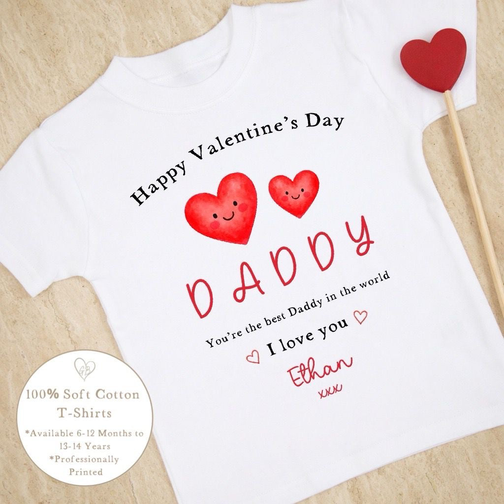 Personalised Valentine's T-Shirt - Daddy Heart Design