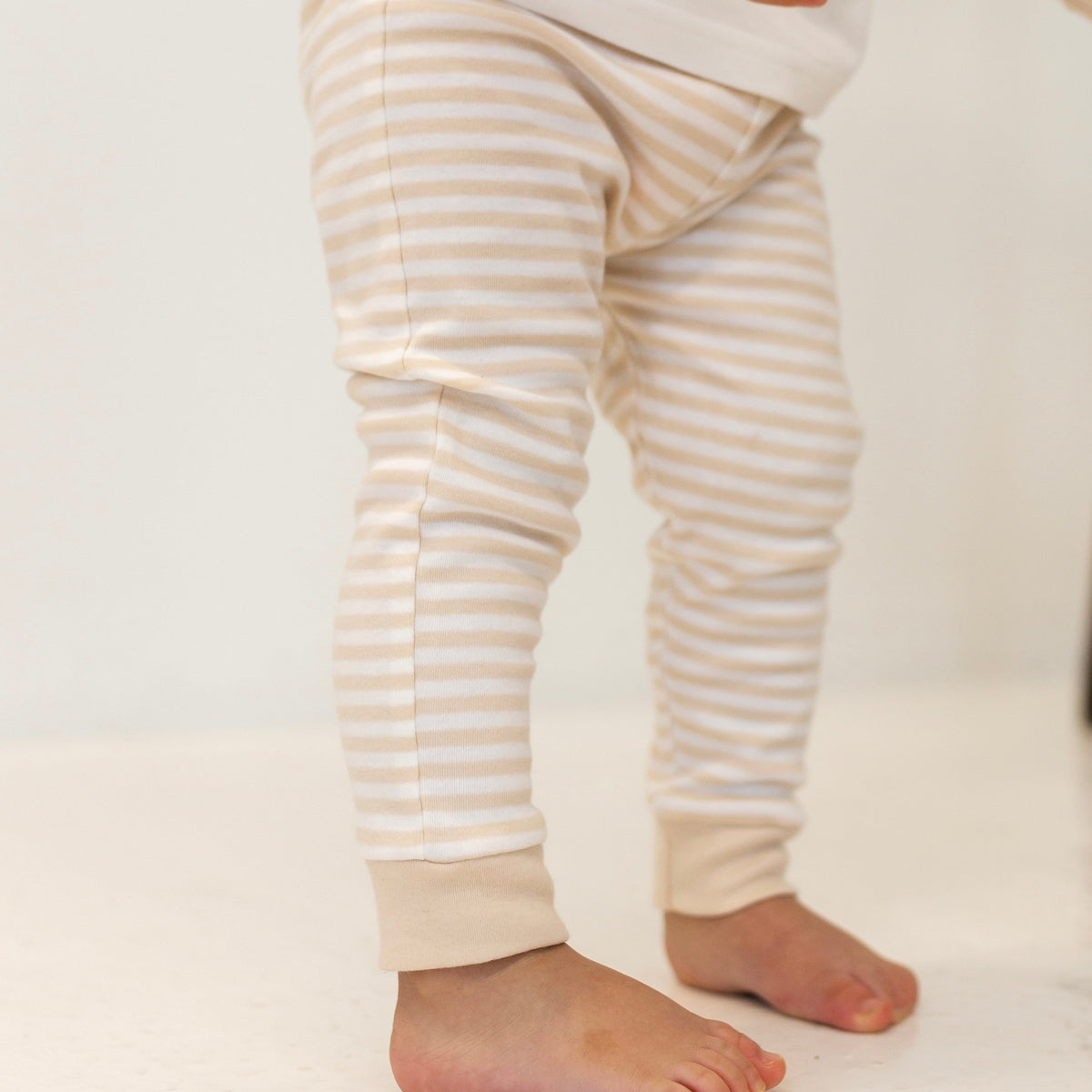 Personalised Beige Stripe Birthday Pyjamas - Farm Design