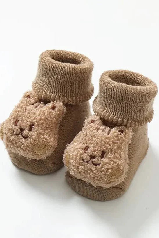 Boucle Teddy Slipper Socks For Little Feet - Cozy Crew Club