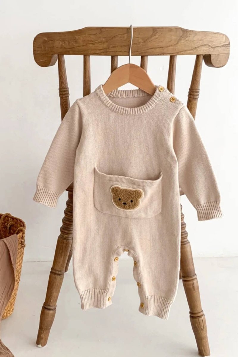 Waffle Bear One Piece Playsuit - Cozy Crew Club