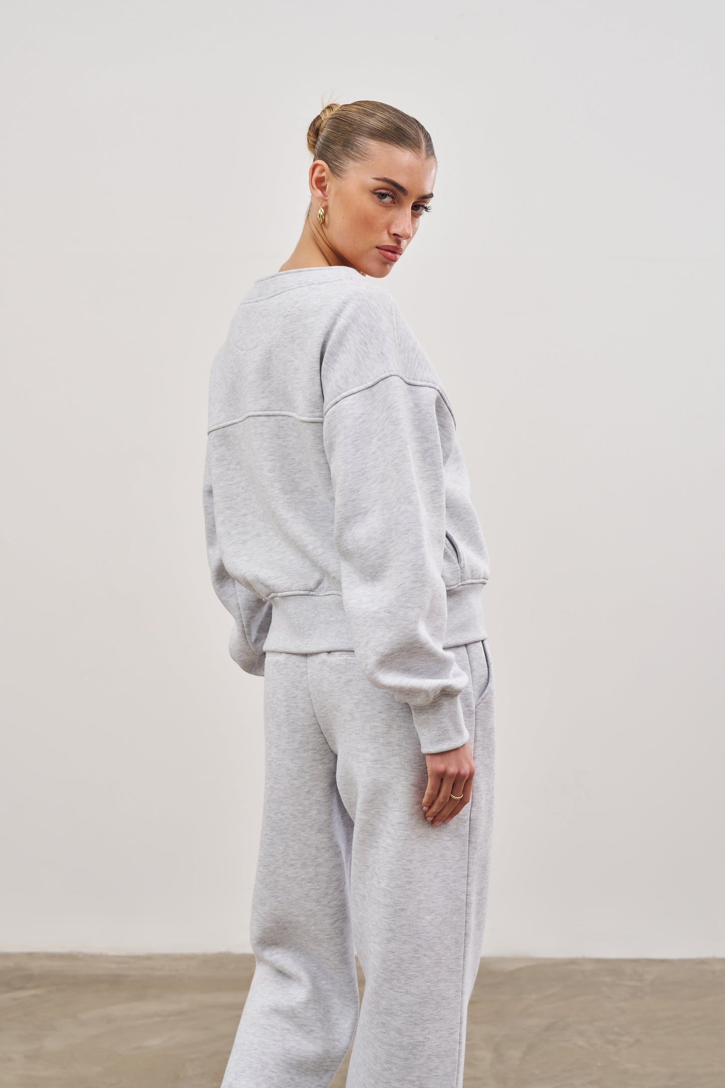 OVERSIZED JERSEY CARDIGAN - GREY MARL
