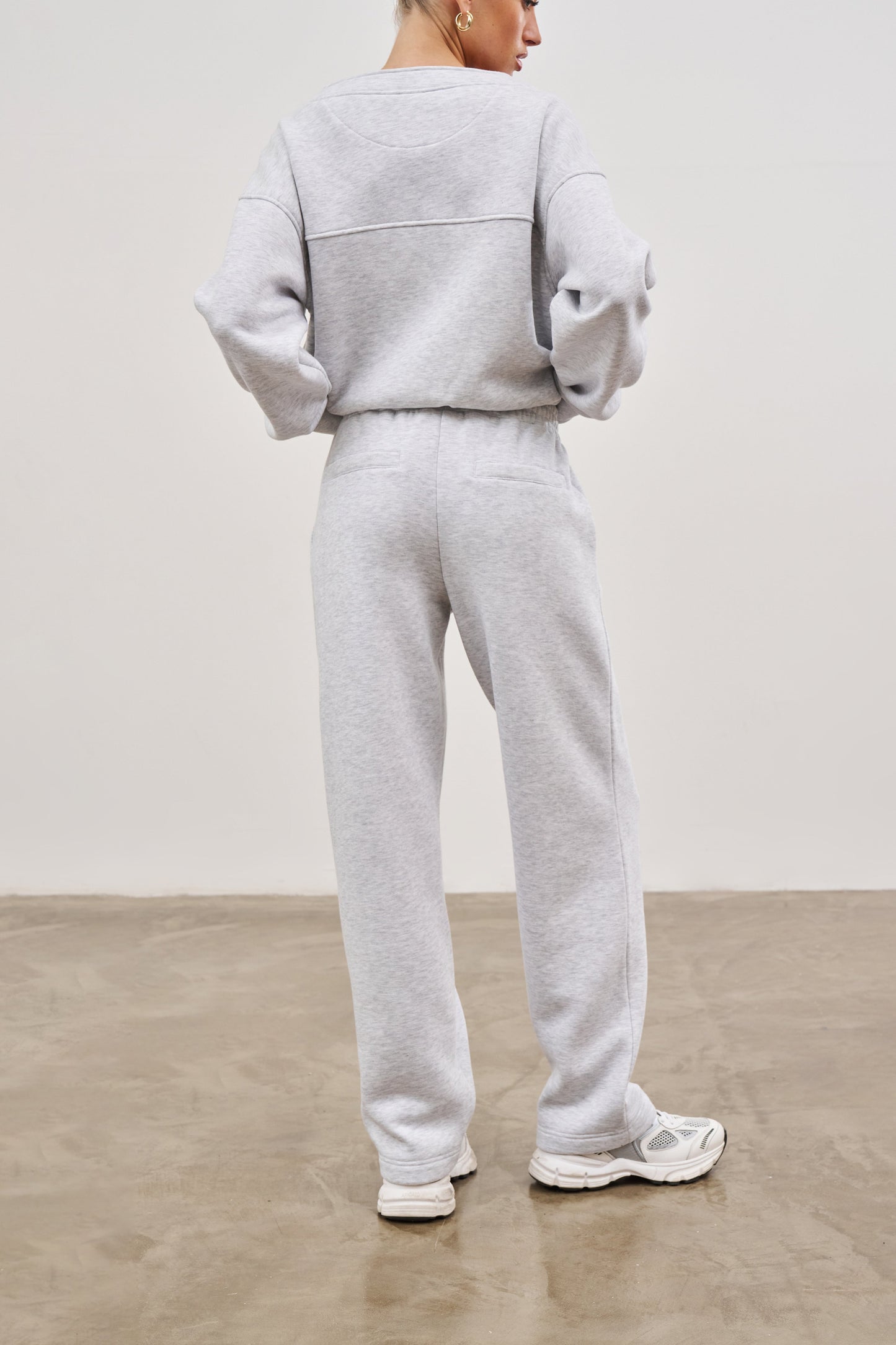 RELAXED TAPERED LEG JOGGERS - GREY MARL