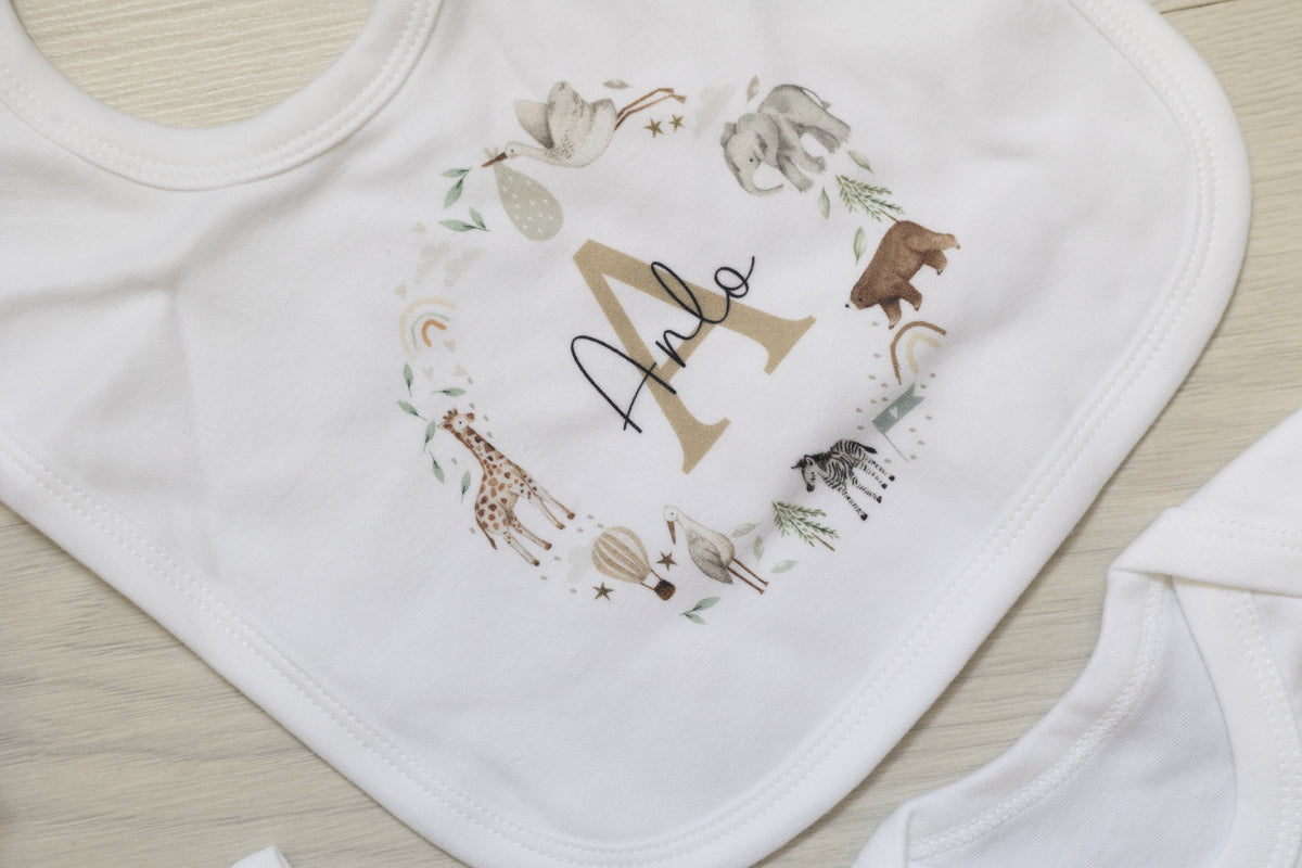 New Baby Gift Set - Nude Jungle Wreath Design