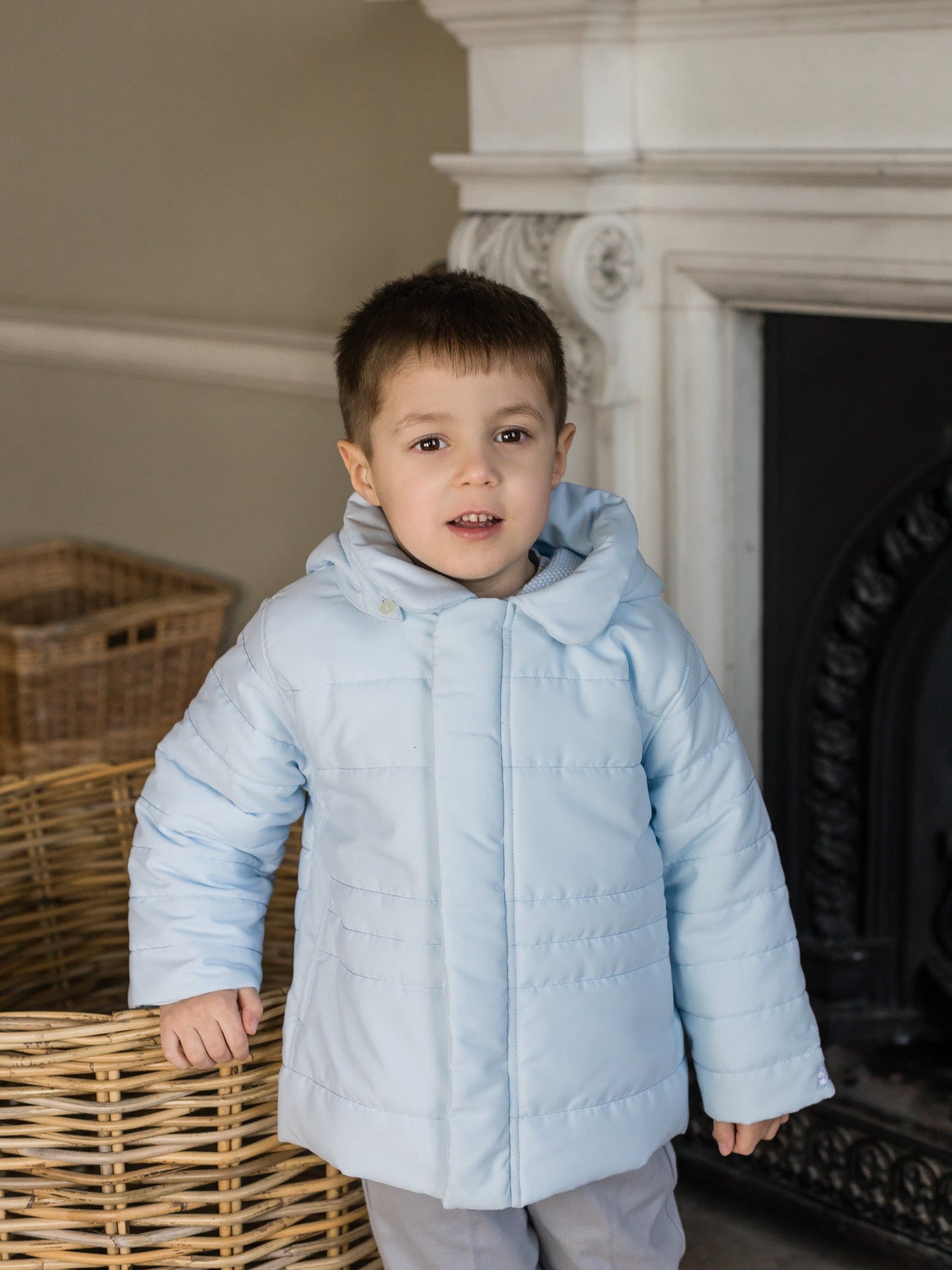 Emile et Rose 'Neil' blue padded jacket with mitts - Rose & Albert