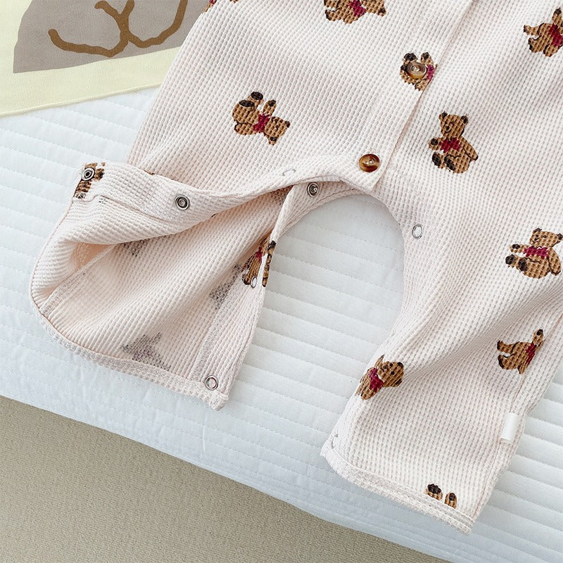 Bear Romper in White