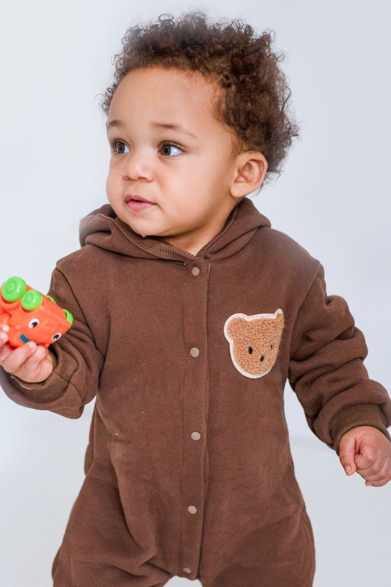 The Ultimate Bear Knitted Hooded Playsuit - Cozy Crew Club