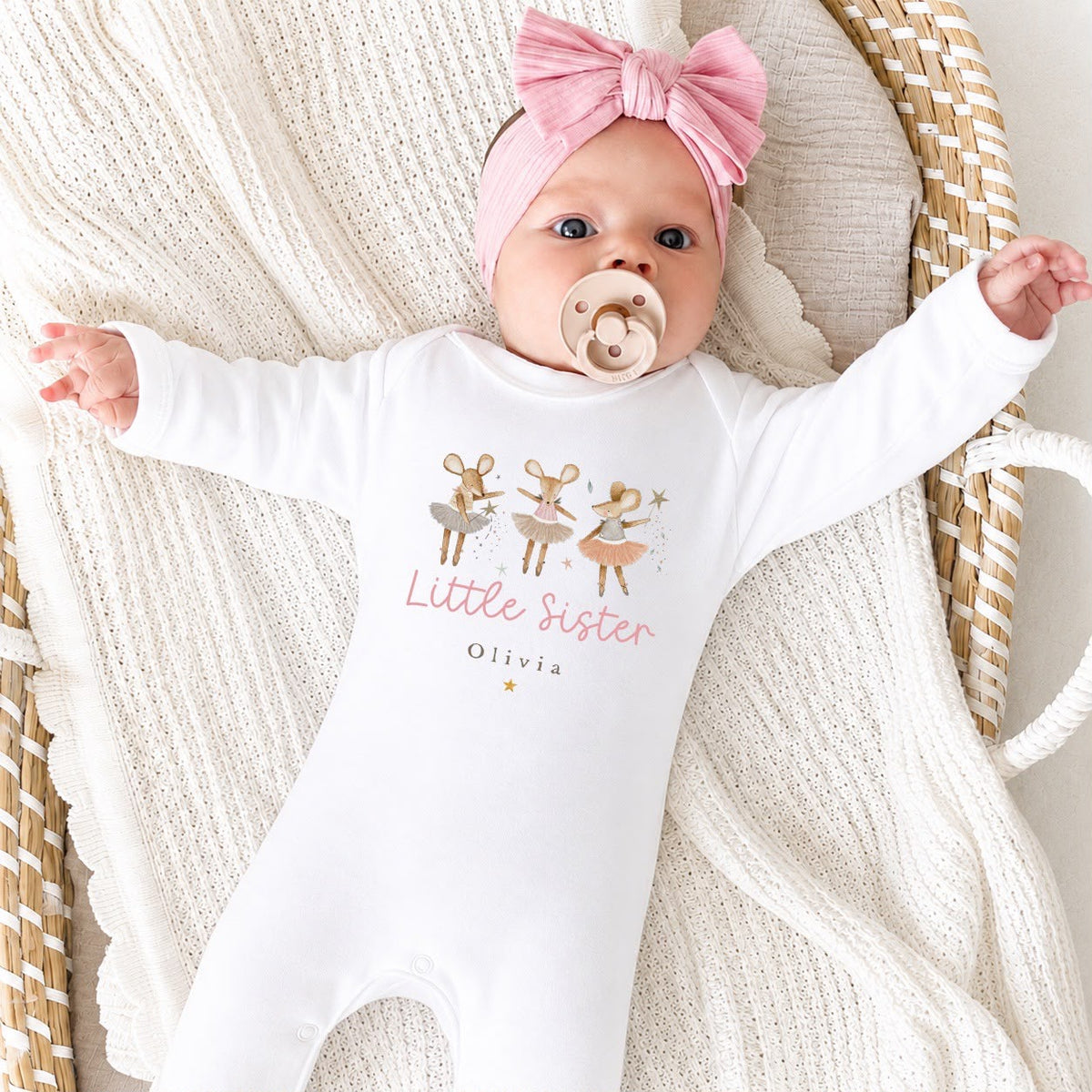 Personalised Big Sister T-Shirt | Mice Trio Design