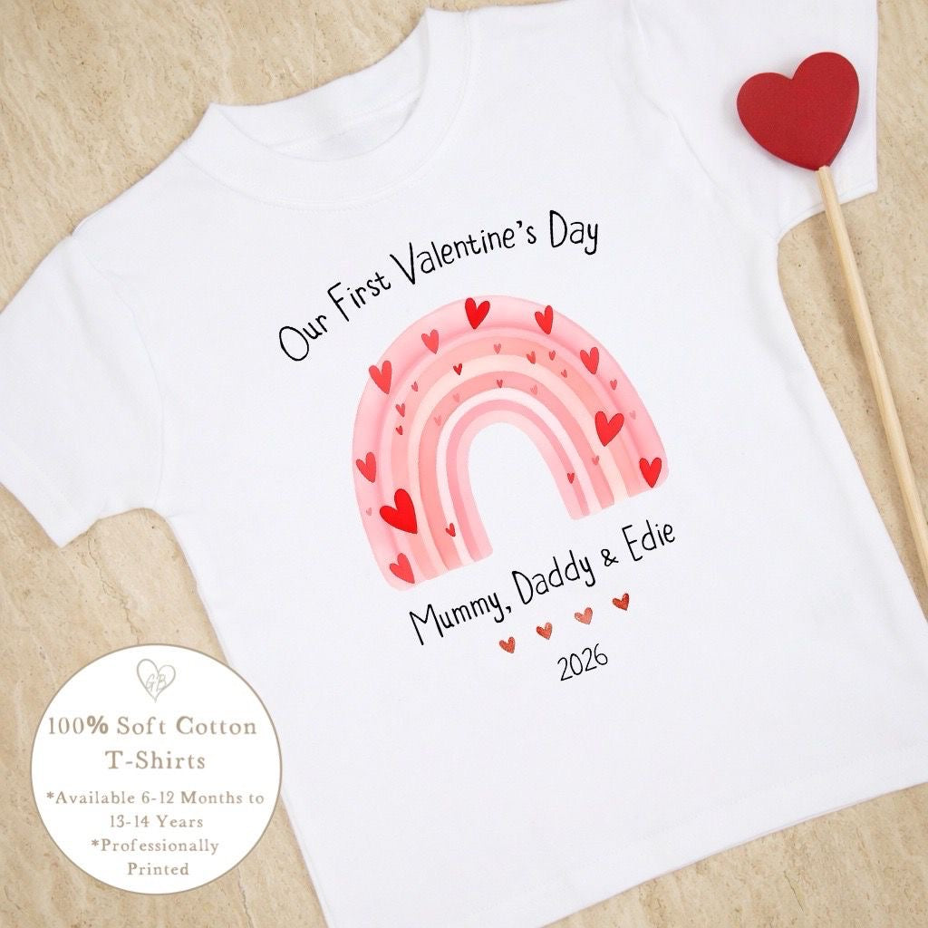 Personalised Valentine's T-Shirt - Rainbow Design