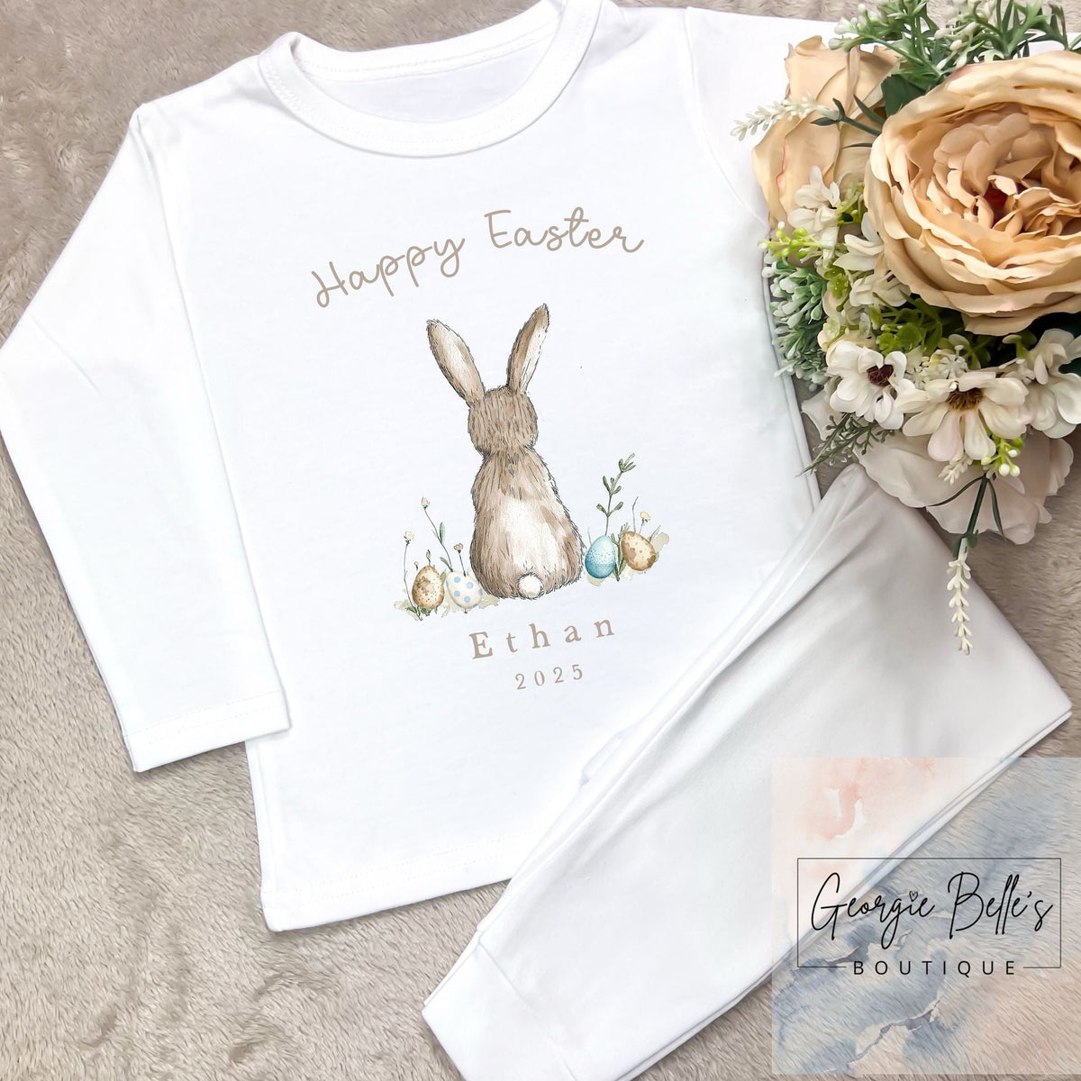 Personalised Easter Pyjamas - Boy Bunny Design
