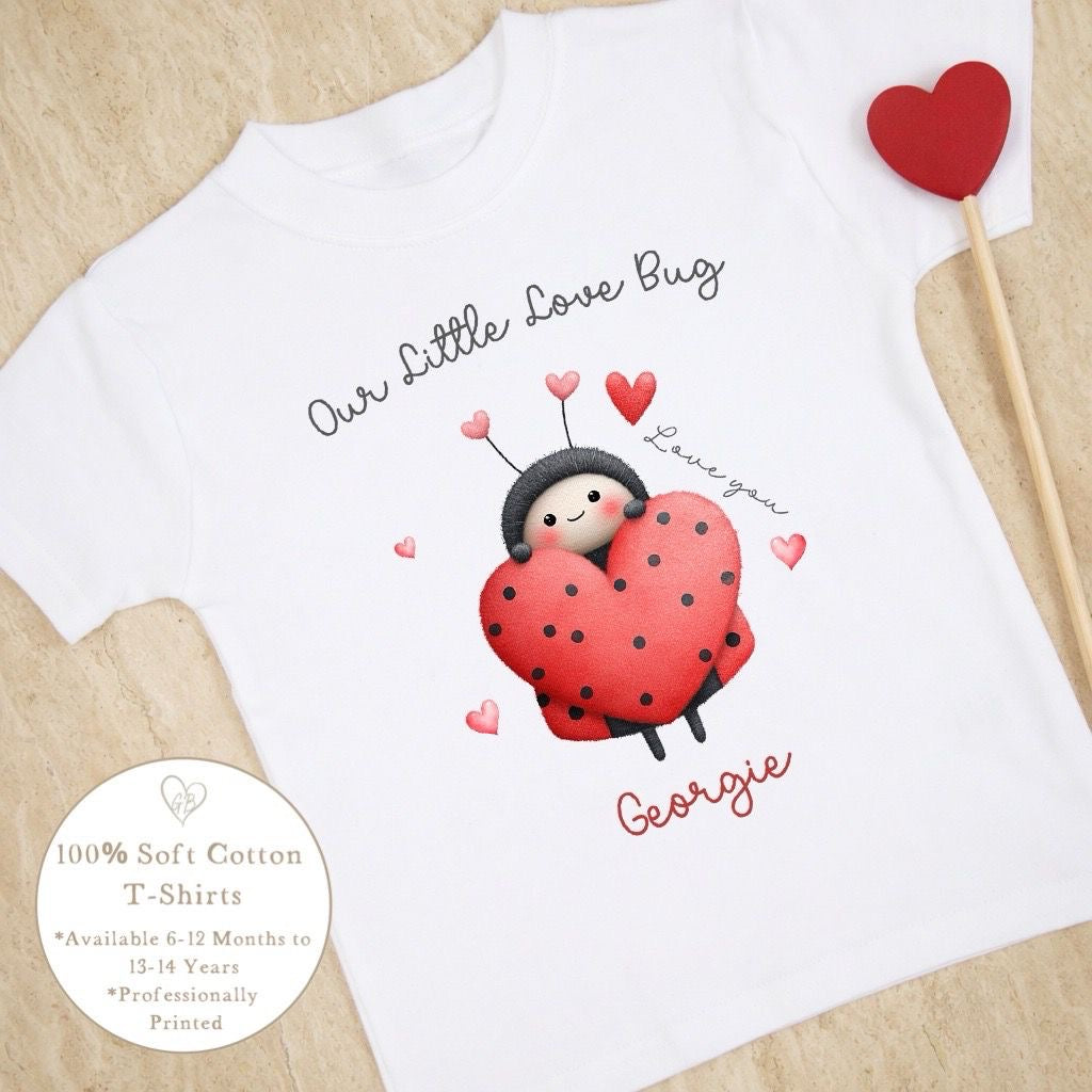 Personalised Valentine's T-Shirt - Love Bug Design