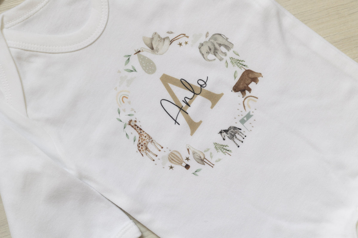 New Baby Gift Set - Nude Jungle Wreath Design