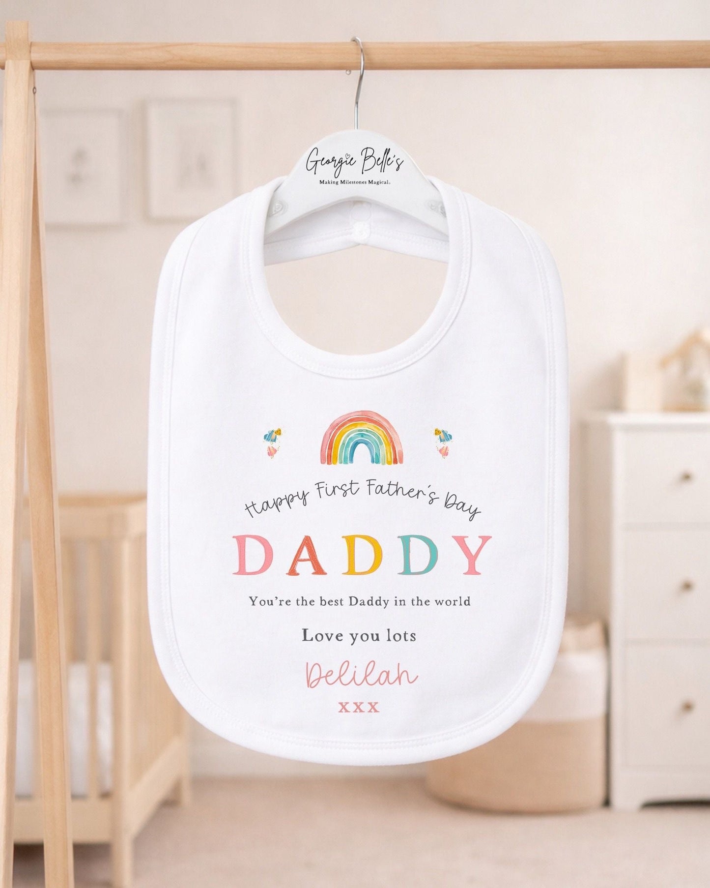 Personalised My First Father's Day Baby Vest / Babygrow - Rainbow Design