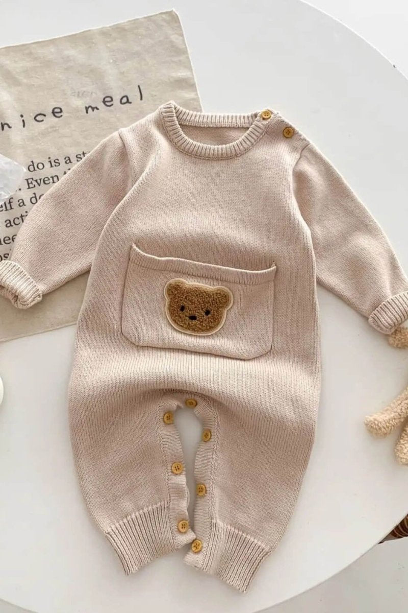 Waffle Bear One Piece Playsuit - Cozy Crew Club