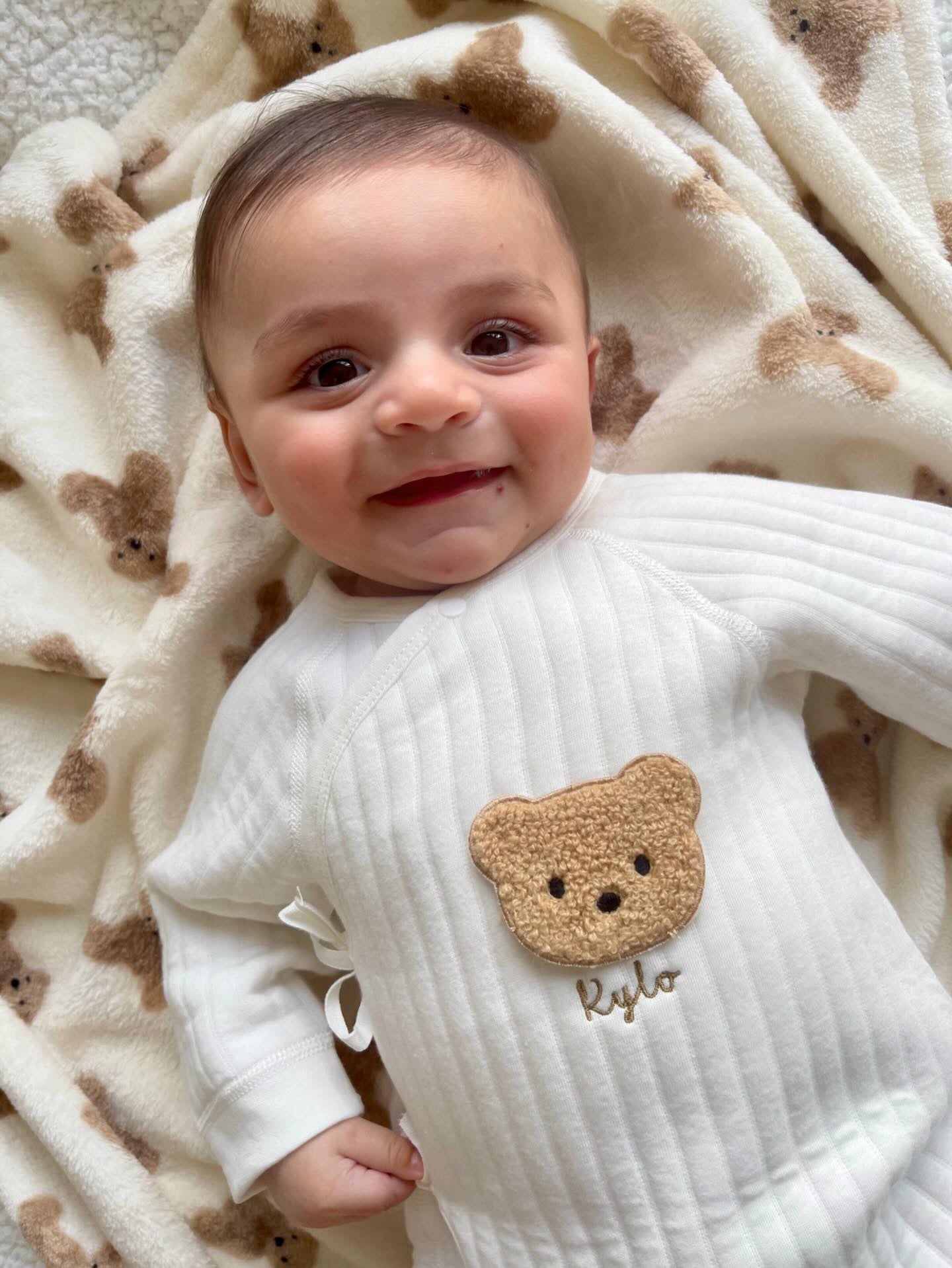 The Teddy Bear Boucle Wrap Baby Grow Romper