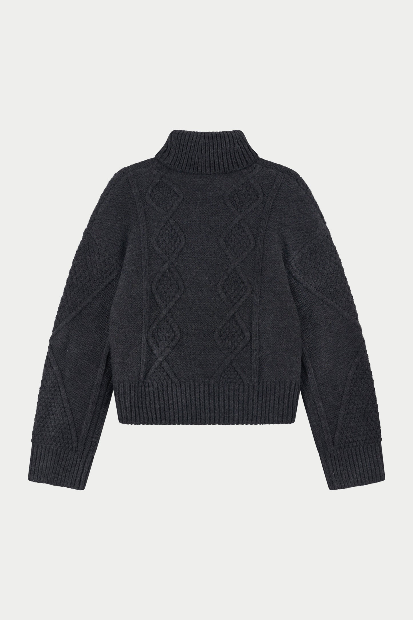 ROLL NECK EMBLEM JUMPER - CHARCOAL