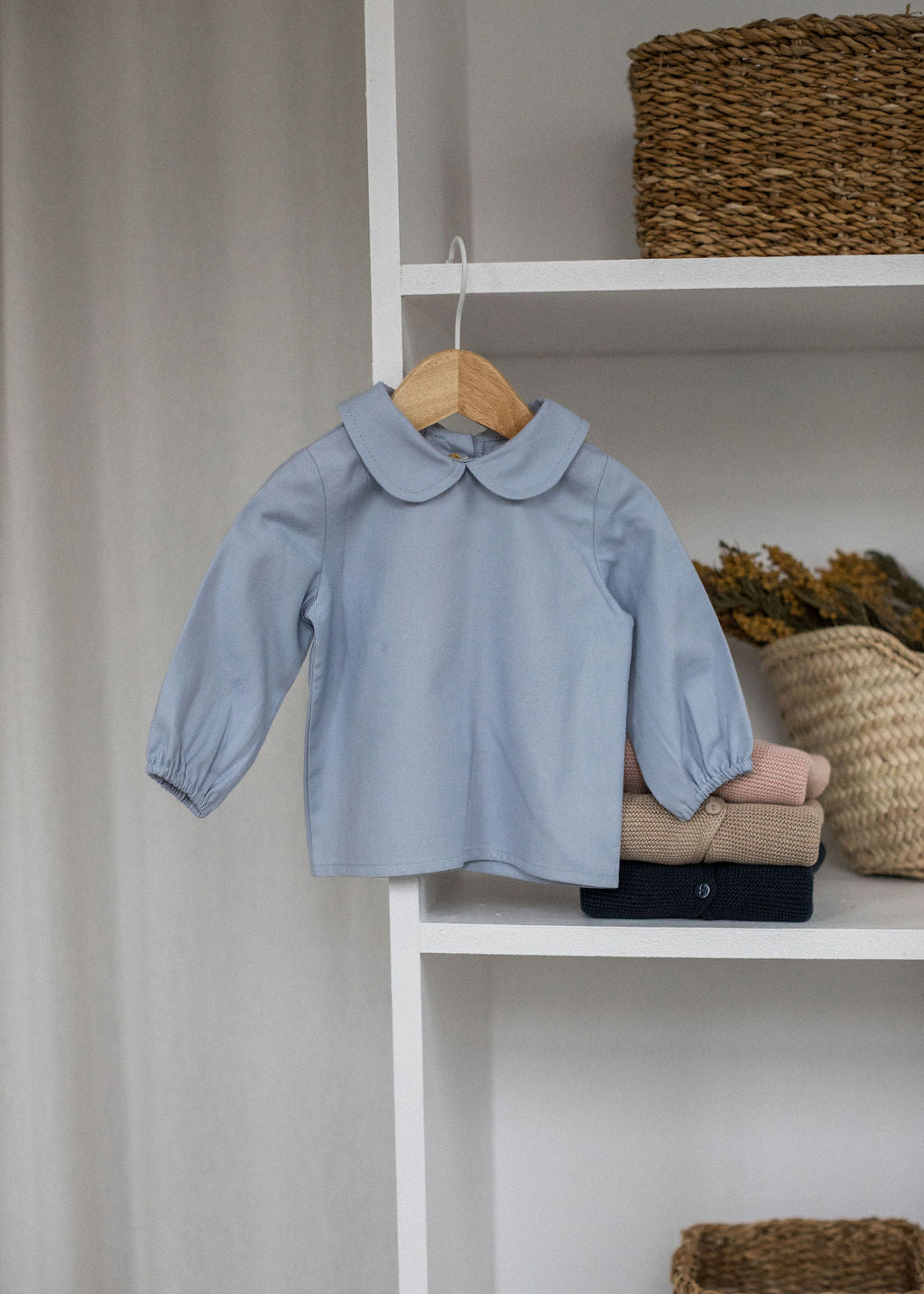 Peter Pan Shirt in Arctic Blue