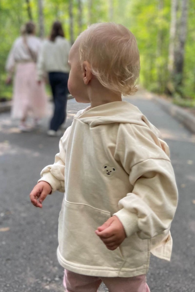 Cozy Nozi Bear Hoodie Cream or Brown - Cozy Crew Club