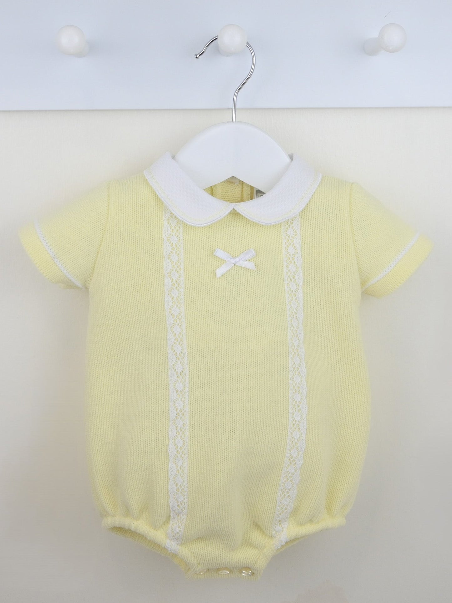 Pex 'Martha' lemon lace trim romper - Rose & Albert
