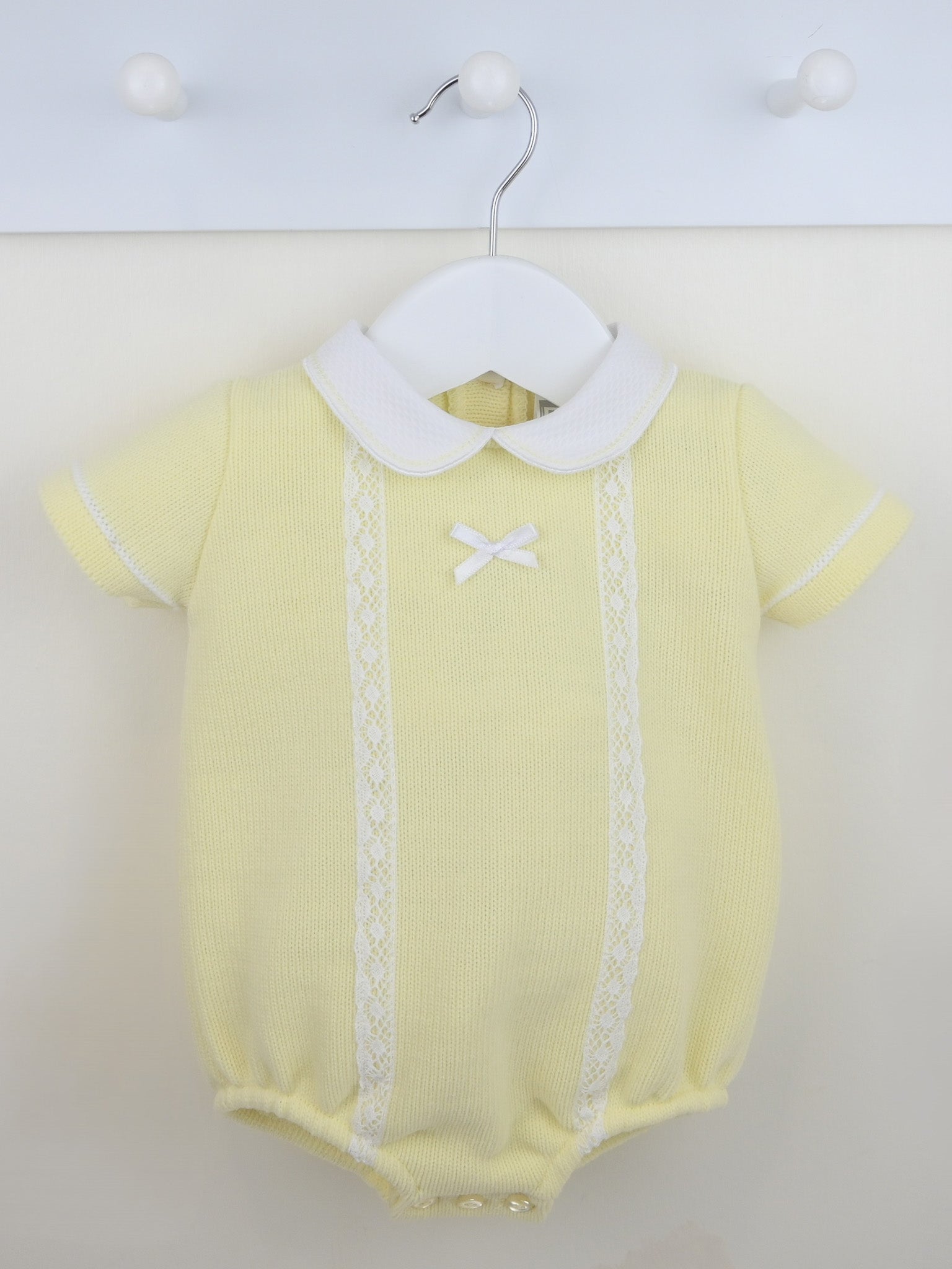 Pex 'Martha' lemon lace trim romper - Rose & Albert