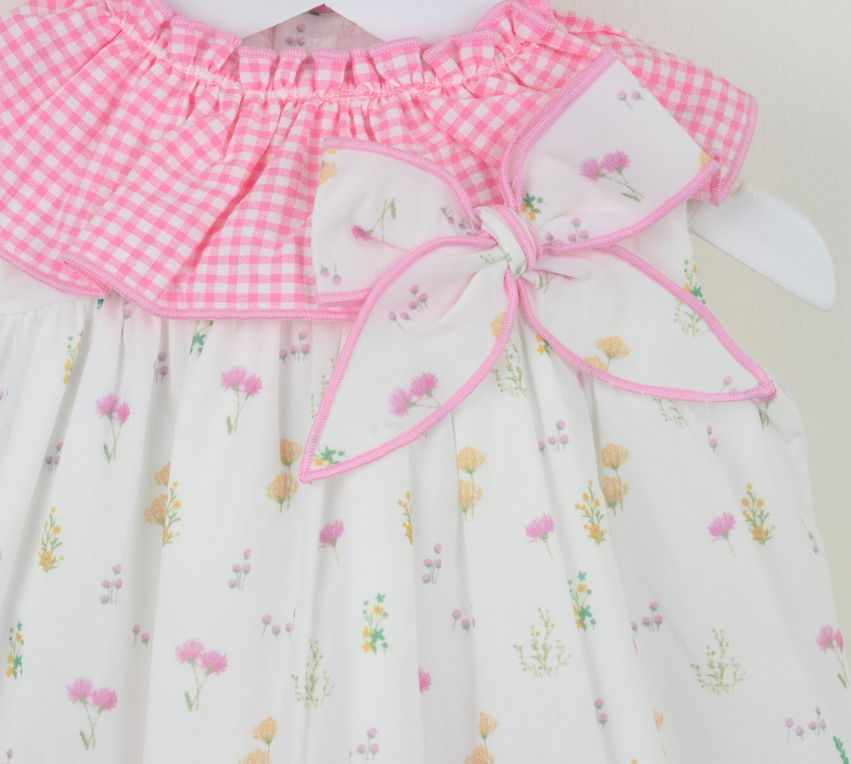 Pex 'June' pink Frill detail dress and knicker set - Rose & Albert