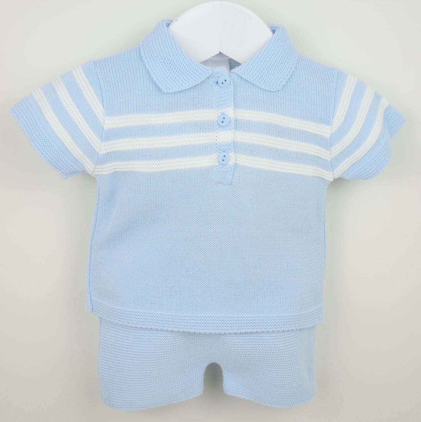Pex Mateo Blue Knitted Short Suit - Rose & Albert