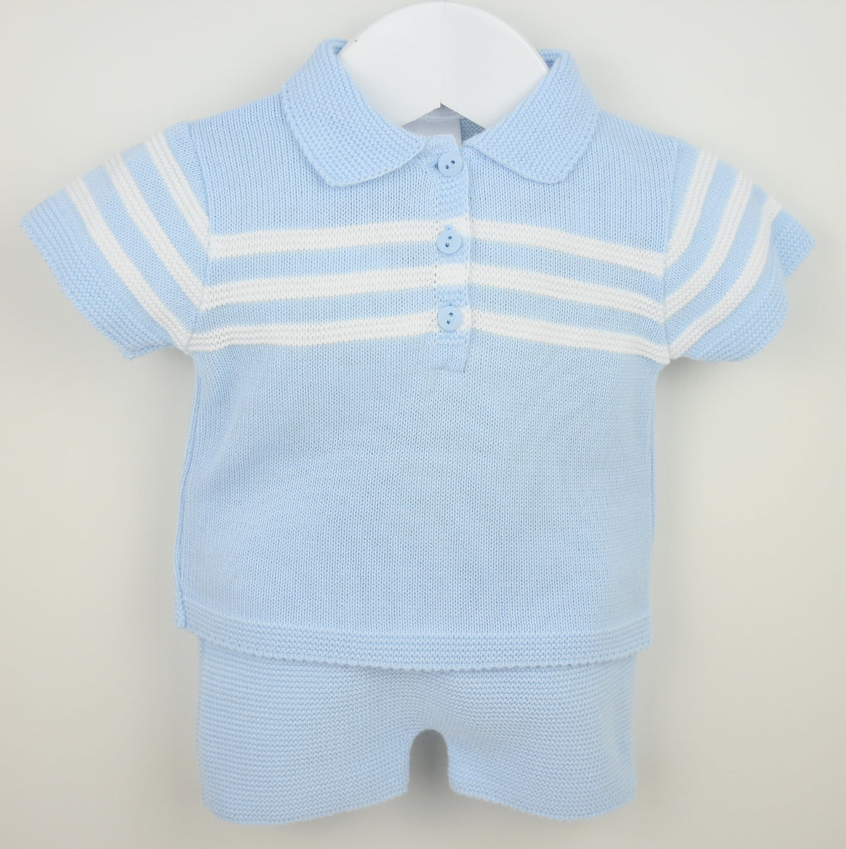 Pex Mateo Blue Knitted Short Suit - Rose & Albert