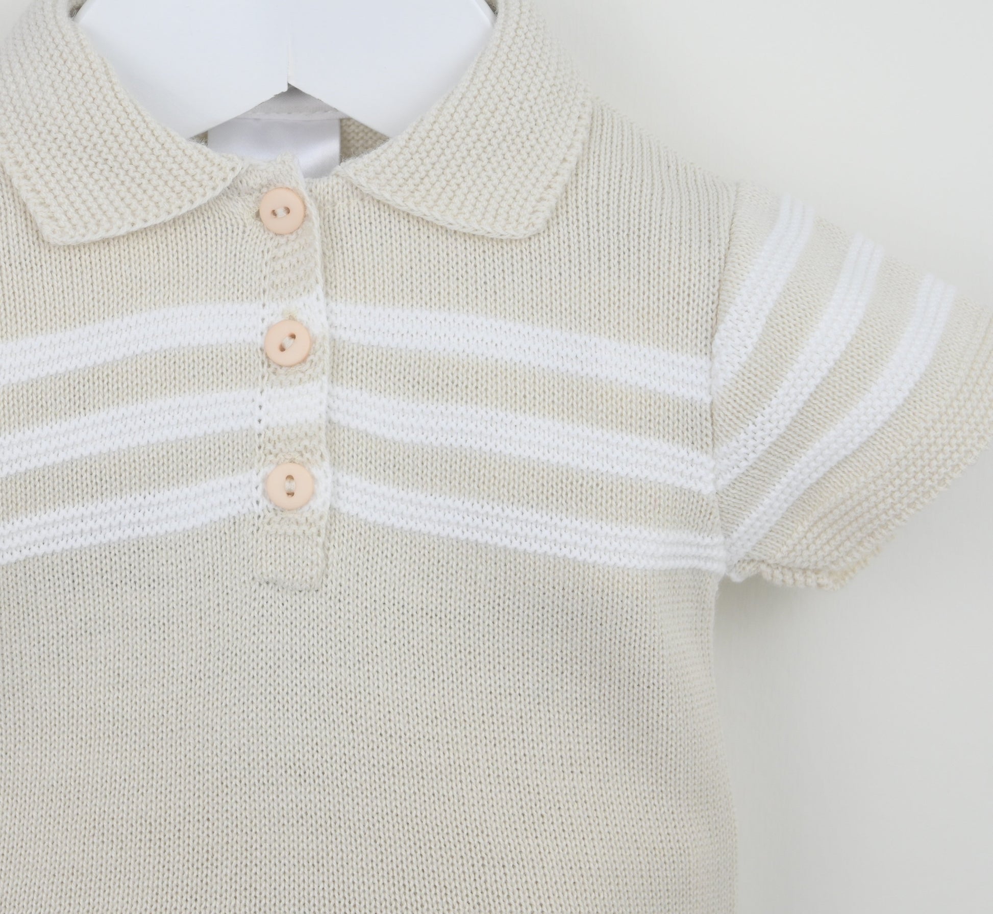 Pex Mateo Natural Knitted Short Suit - Rose & Albert