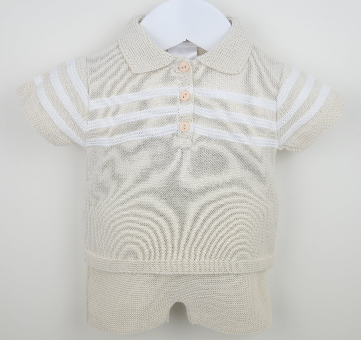 Pex Mateo Natural Knitted Short Suit - Rose & Albert
