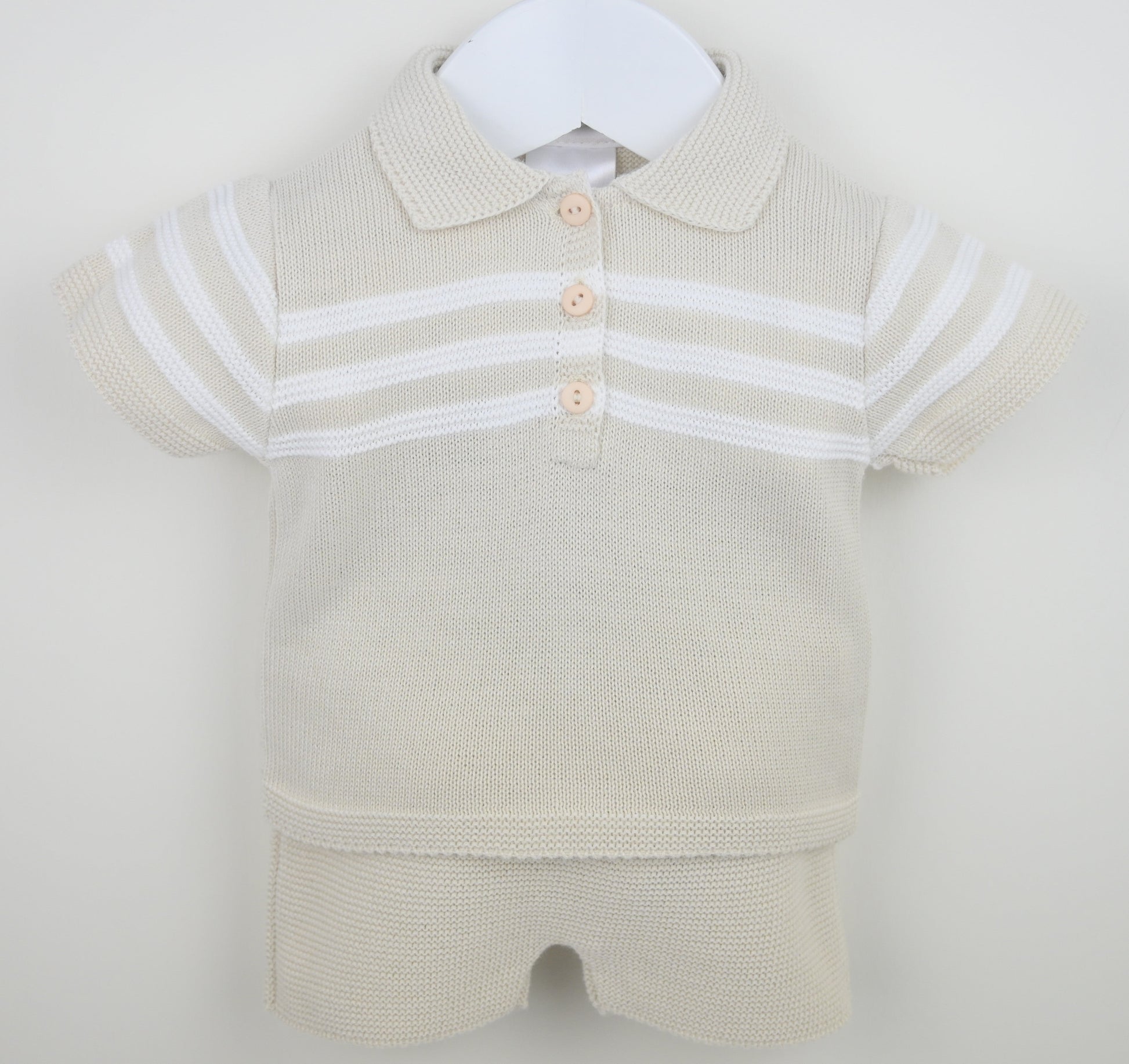 Pex Mateo Natural Knitted Short Suit - Rose & Albert