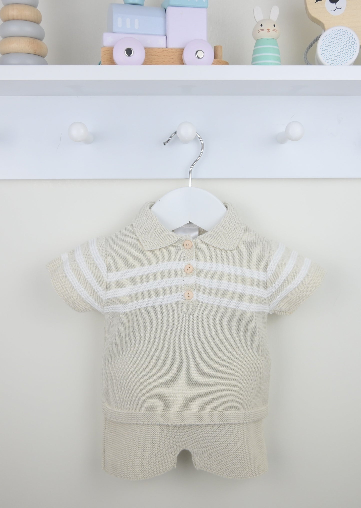 Pex Mateo Natural Knitted Short Suit - Rose & Albert