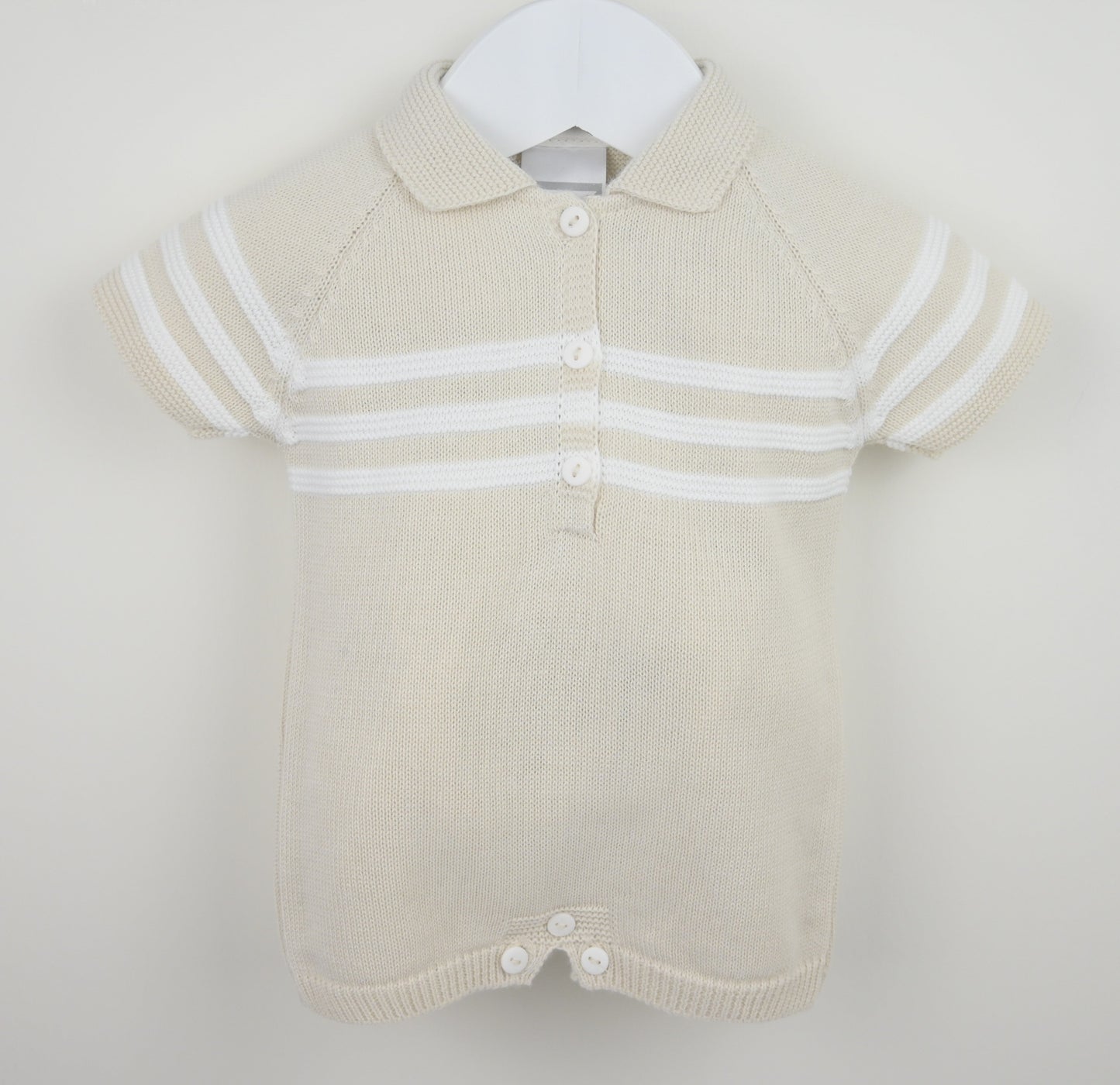 Pex Mateo Natural Knitted Romper - Rose & Albert