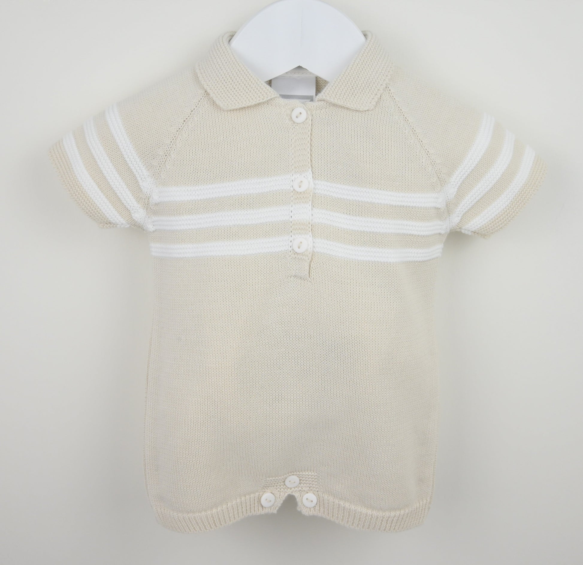 Pex Mateo Natural Knitted Romper - Rose & Albert
