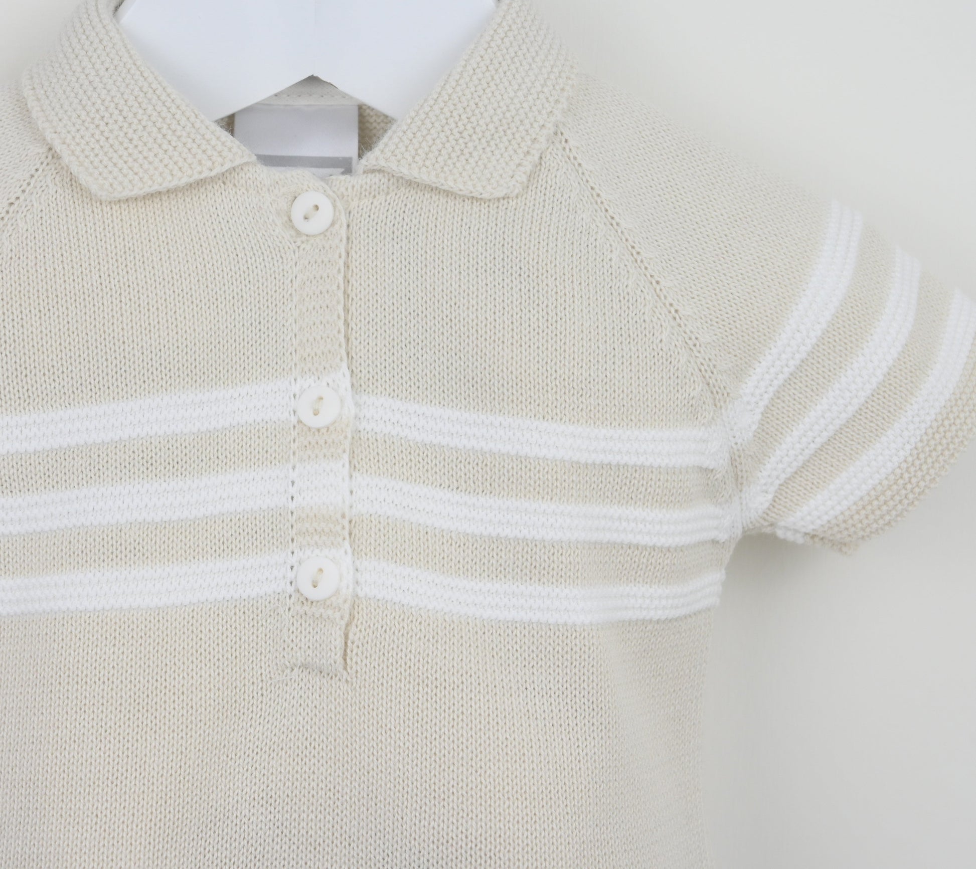 Pex Mateo Natural Knitted Romper - Rose & Albert