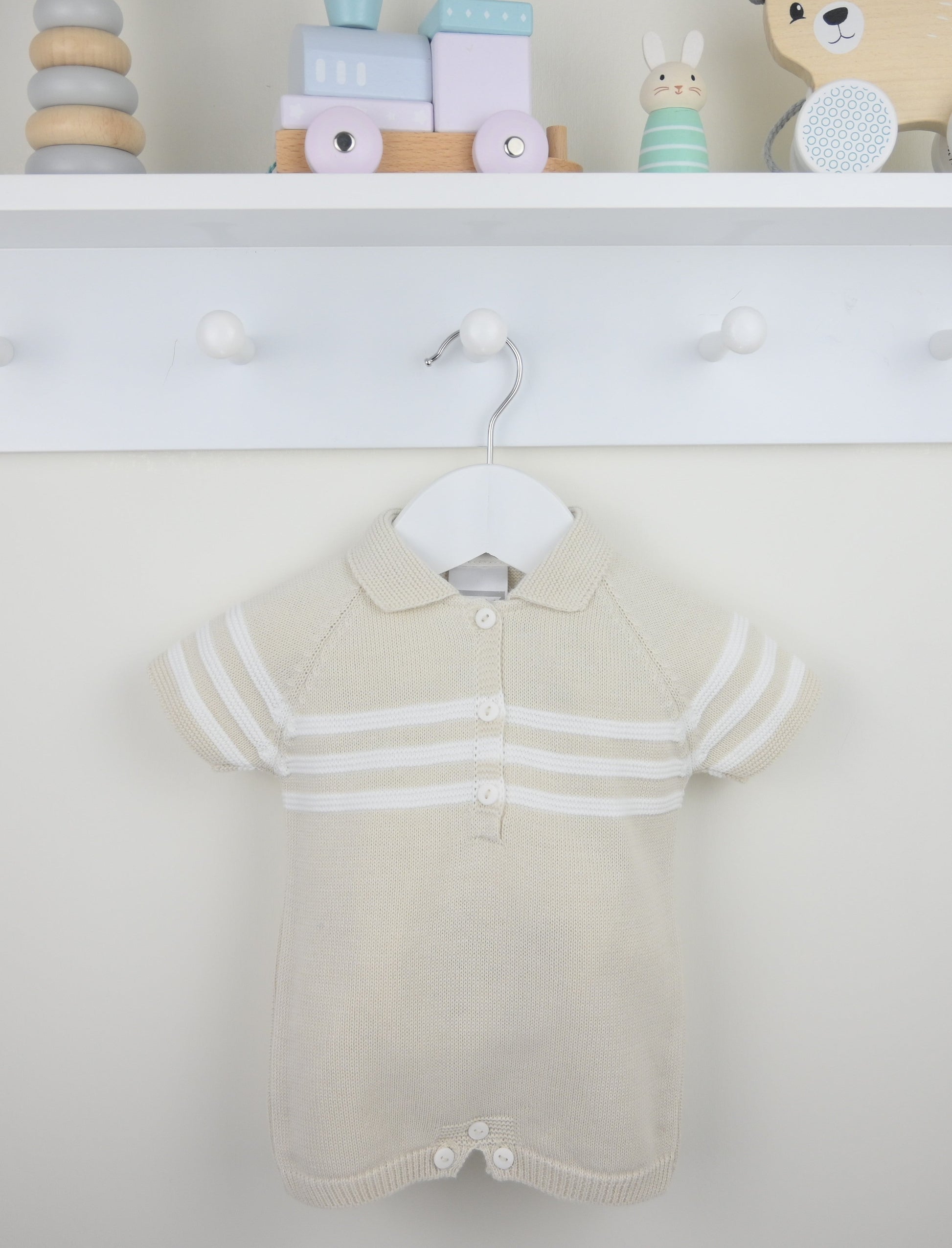 Pex Mateo Natural Knitted Romper - Rose & Albert
