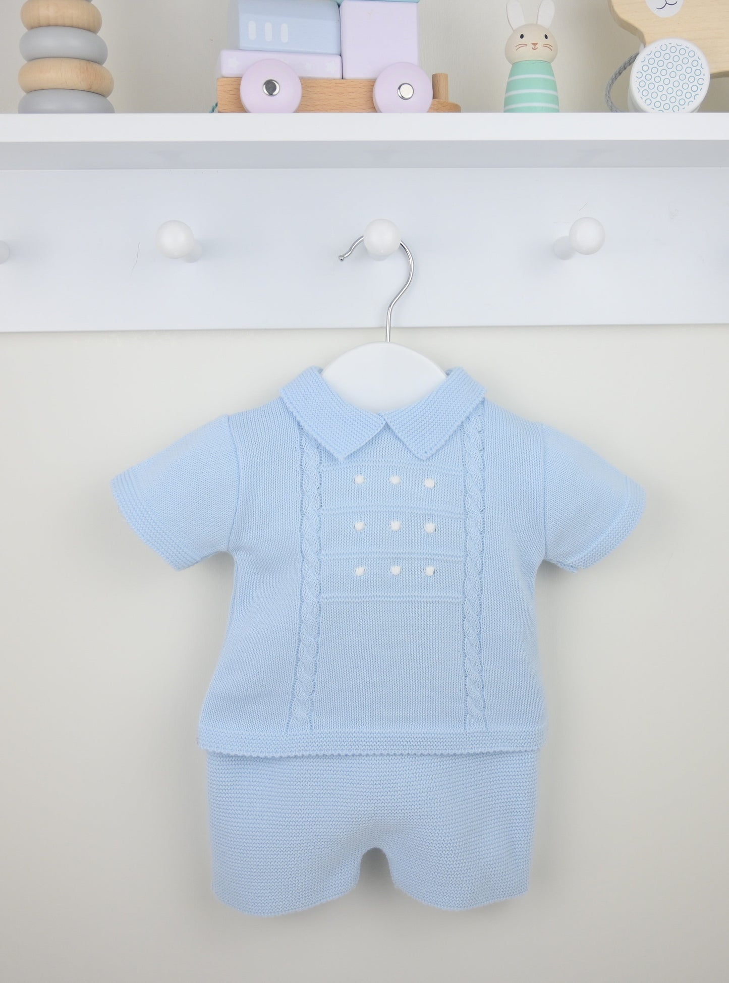 Pex Thomas Blue Knitted Short Suit - Rose & Albert
