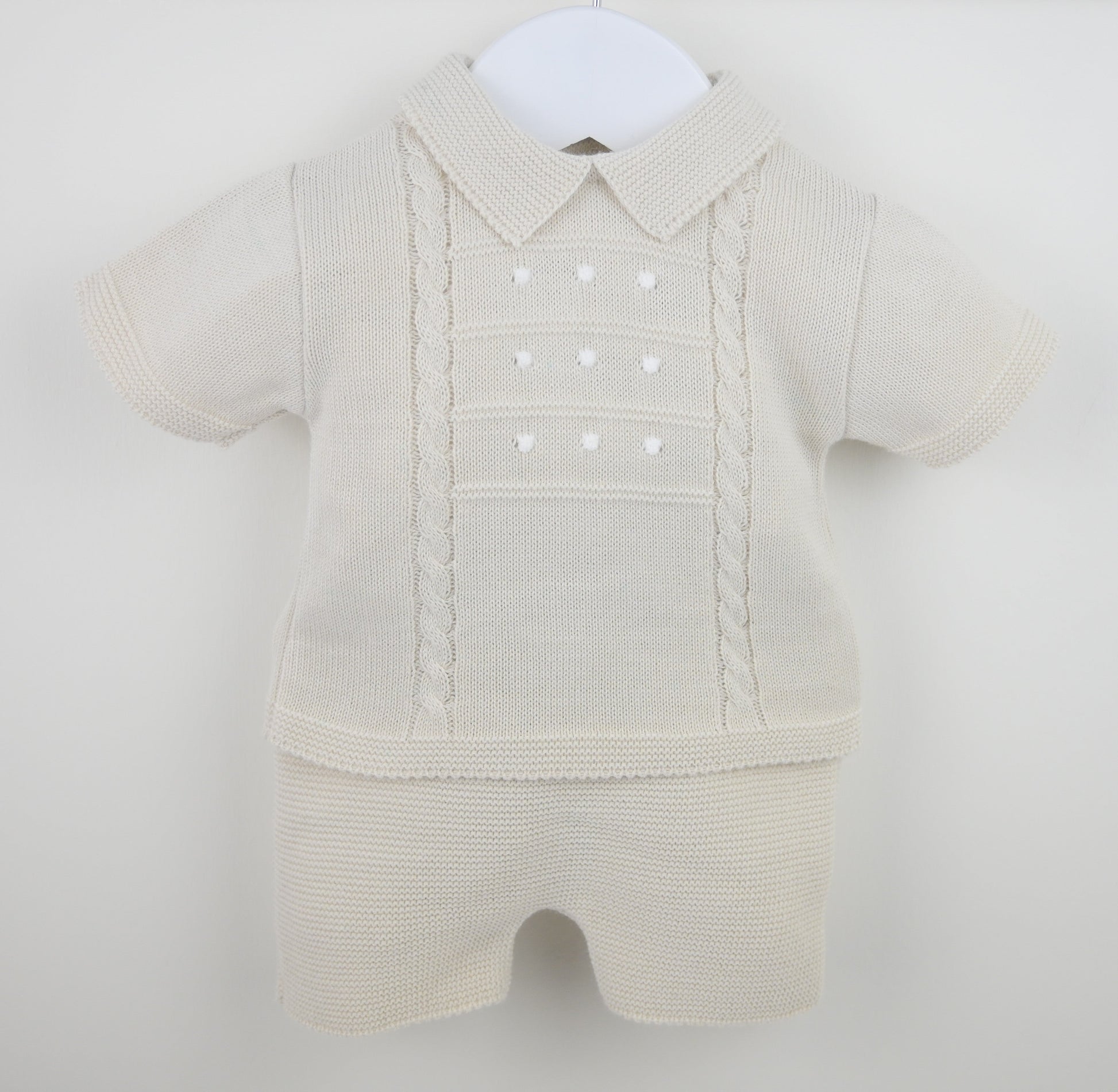 Pex Thomas Natural Knitted Short Suit - Rose & Albert