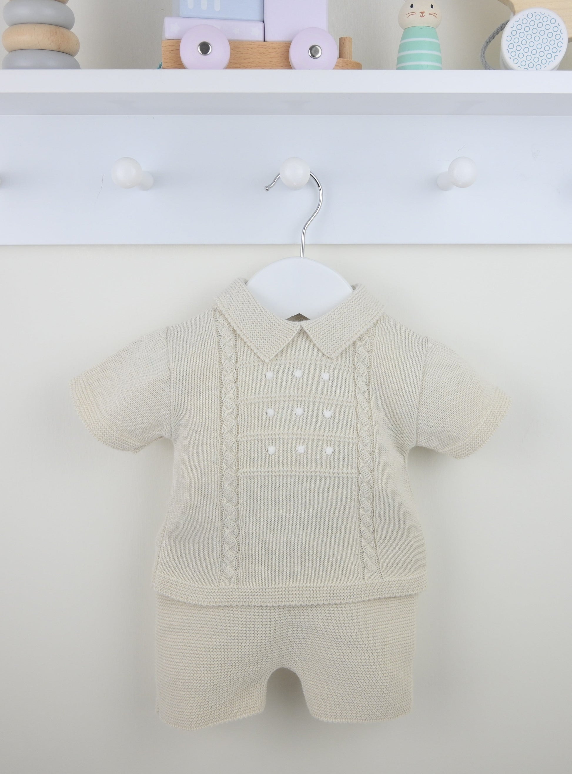 Pex Thomas Natural Knitted Short Suit - Rose & Albert