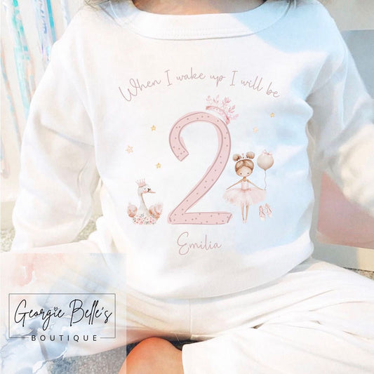 Personalised Birthday Pyjamas -  Ballerina/Swan Design