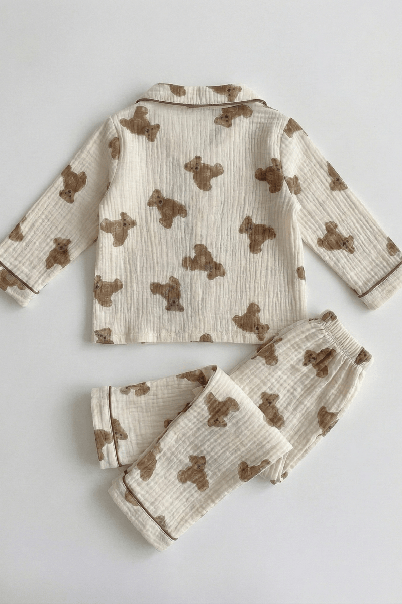 Cozy Bear Pyjamas - PJ Set 100% Cotton - Cozy Crew Club