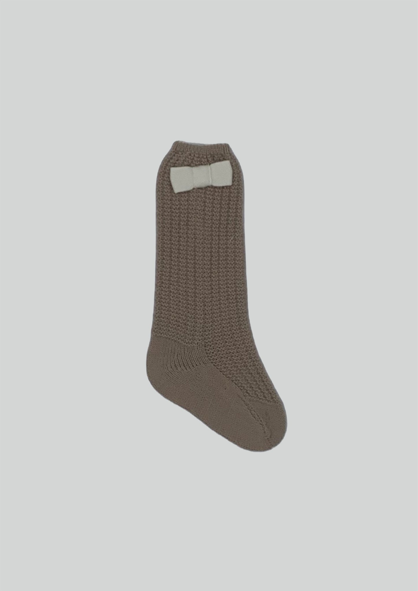 Rahigo Camel Knitted Bow Socks in Brown