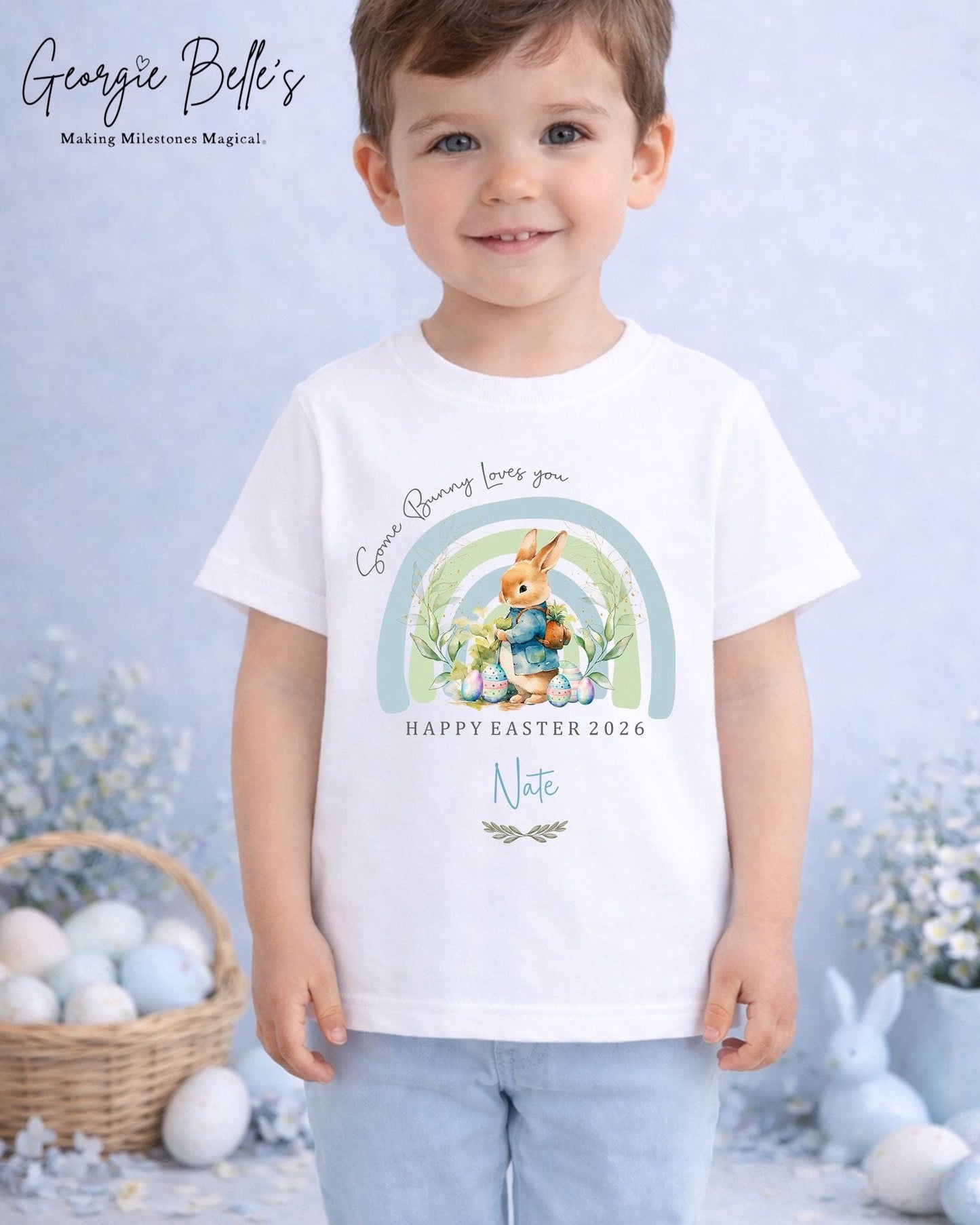 Personalised Easter T-Shirt - Some Bunny Design