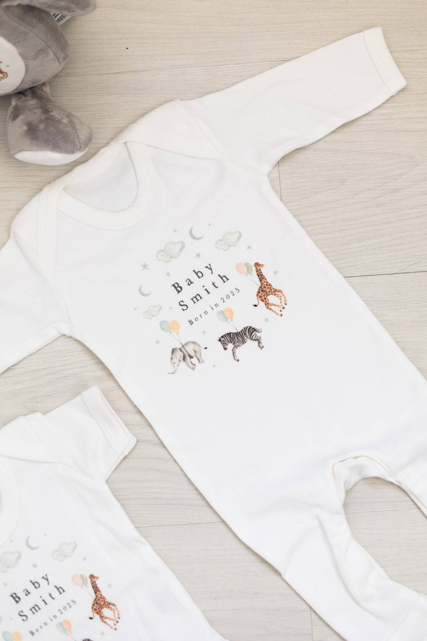 Personalised Baby Gift Set - Animal Wreath Design