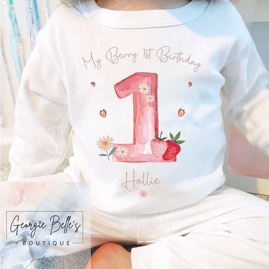 Personalised Birthday Pyjamas -  Berry Design